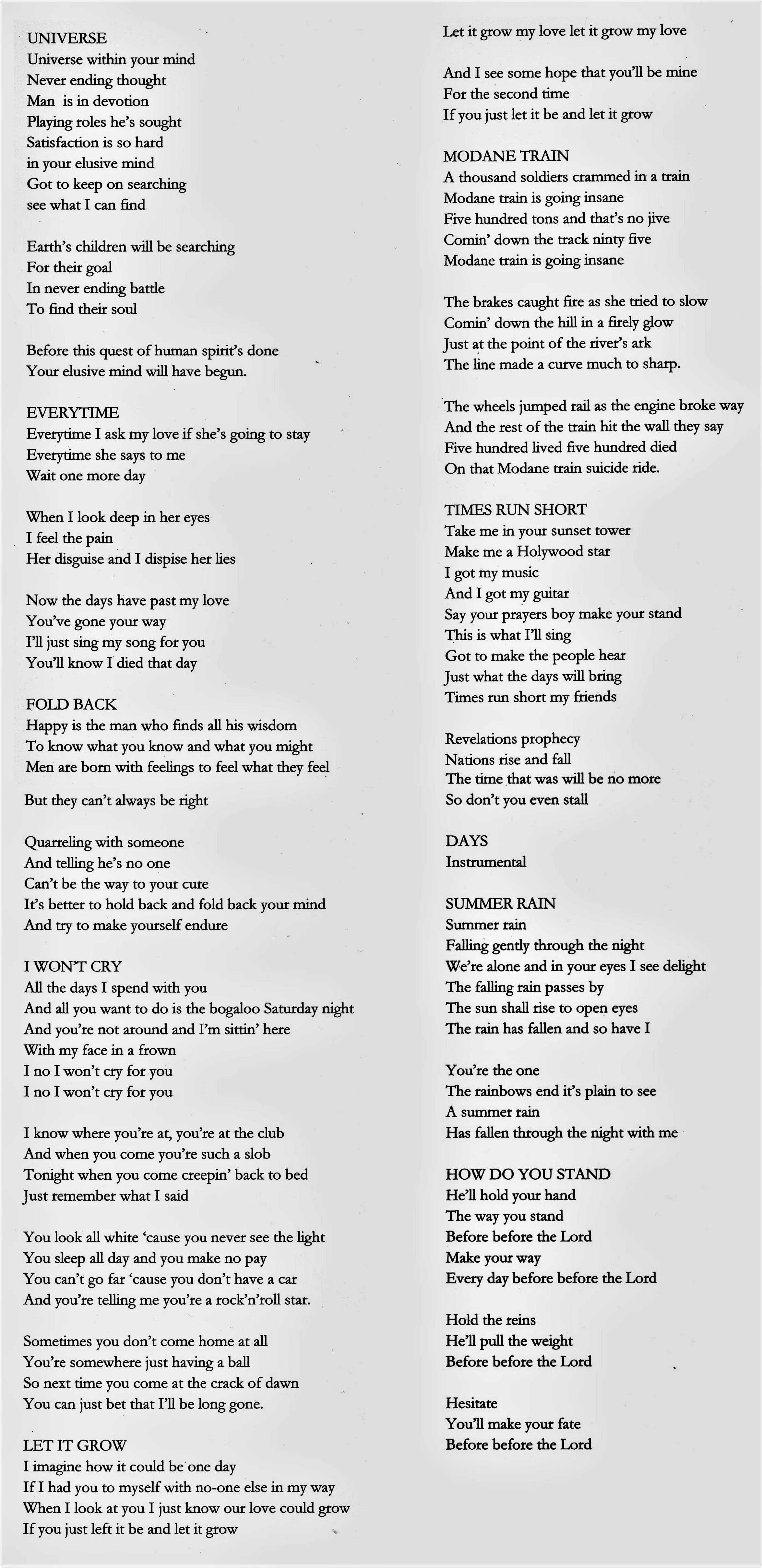 SS1 Lyrics